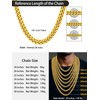 Oaldilee Mens Gold Cuban Chain Hip Hop Style Chains, 10MM