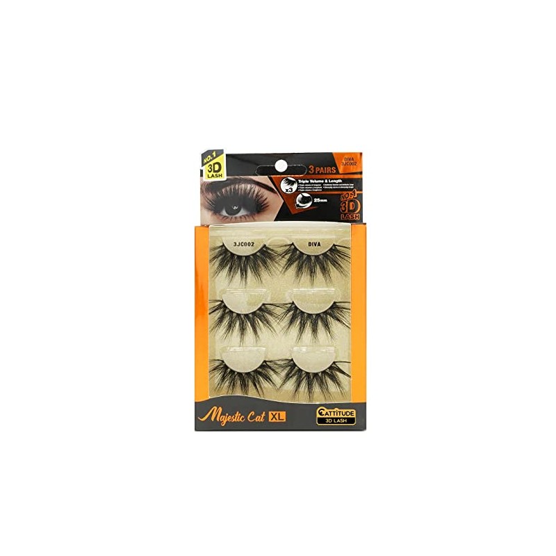 EBIN NEW YORK Cattitude 3D Lash 3 Pair – Majestic