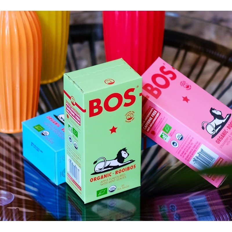 BOS Apple & Mint Flavoured Organic Rooibos Carton, 50 g,