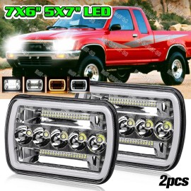 Unbranded 2Pcs 5x7" / 7x6" Led Headlights Hi-Lo Beam For Toyota Hilux 88-97 Pickup 82-95