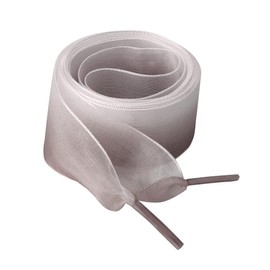 Allegra K Organza Shoelaces, Ribbon, Flat Laces, Flat Laces, Wide Sneakers, Width 1.0 inches (2.5 cm), brown white