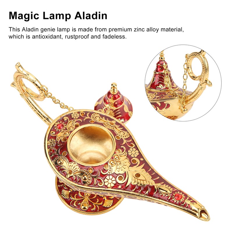 Magic Genie Lamp Red Zinc Alloy Antioxidant Fadeless Relief Pattern