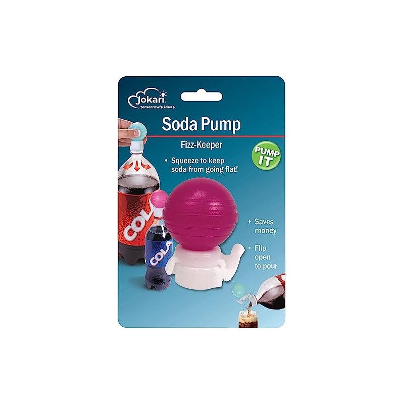 Jokari Soda Bottle Pump Pour Carbonation Fizz Keeper-colors may vary