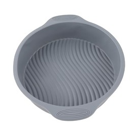 Molde de la Torta del Silicón de 9 Pulgadas con Dise?o de la Ondulación, Hornada de la Torta de la Bandeja para Hornear de la Forma Redonda del Molde de la Torta (Gris)