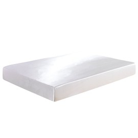 JUWENIN Luxury Silk Satin Deep 12" Skin Beauty Hair Health Face Care Hypoallergenic Fitted Sheet(Super King,White)