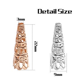 Filigree Flower Bead Caps, 200 Pcs Metal End Caps for DIY Tassel Jewelry Making