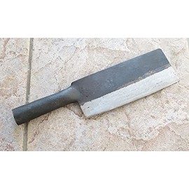 Crude - 7 Inch Chinese Vegetable Cleaver Chef Knife, Carbon Steel, Steel Handle