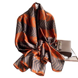 K-Elewon Silk Scarf Head scarf Fashion Scarves Long Lightweight Sunscreen Shawls for Women (H08)