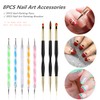 FULINJOY 5PCS Dotting Pens with 3 PCS Nail Painting Brushes,