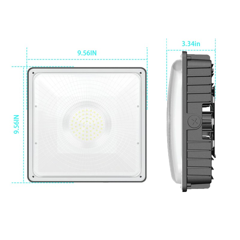 Deojoy LED Canopy Light Fixture,45W 5850lm HID/HPS Replacement, 9.5" x
