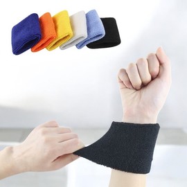 Ber Wrist Guard 1+1 Plain Wristband 5 Colors Football Tennis Yellow/Orange 2ea