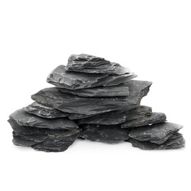 Unocho Natural Slate Stone Reptile Basking Platform Rocks 20lb Tortoise Habitat Flat Rocks for Aquarium Amphibian Vivariums Paludarium Garden Landscaping and Model Railroad(2-8 inches)