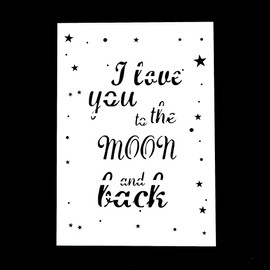 DIY Decorative Love You Letter Stencil Template for Painting on Canvas Wood Furniture Craft Paper (A4 Size)