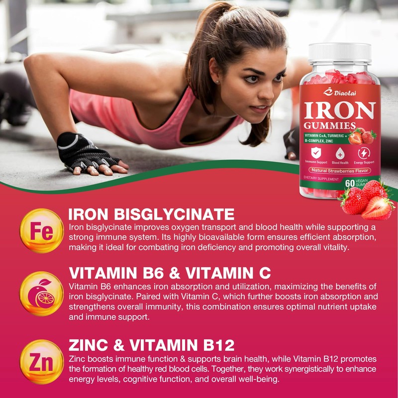 Vegan Iron Gummies - High Potency Iron Supplement for Women