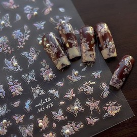 Hottracks Traditional mother-of-pearl sticker holographic nail art materials / 전통 자개 스티커 홀로그램 네일 아트 재료