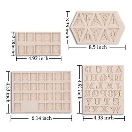 MUYULIN 4 Pack Letter Flag Bunting Fondant Molds,Number Alphabet Silicone Mold for Baby Shower,Chocolate Molds Cupcake Sugarcraft Candy Cookies Candies Cards Clay(ZH12)