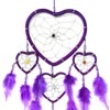 Purple heart dream catcher for girls, lovely wall or ceiling