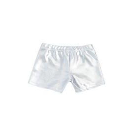 Destira Women's Mystique Gymnastic Athletic Sport Short, Silver, Gymnastics, Practices, Dance, Cheer, Yoga, Adult Small