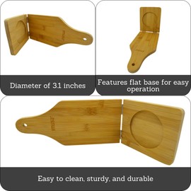 IMUSA BAM-10007 Jumbo Tostonera, Natural - Bamboo Pataconera, Plantain Press, Tortilla Quesadilla Maker Flour Dough Press for Quesadillas Tortillas Indian Roti Tostones Patacones