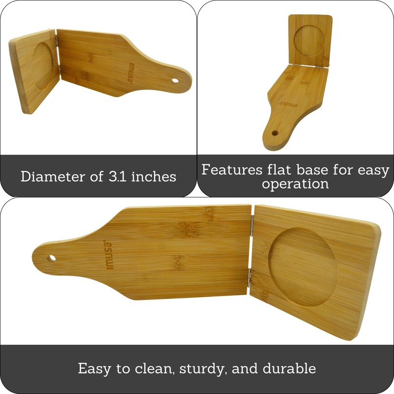 IMUSA BAM-10007 Jumbo Tostonera, Natural - Bamboo Pataconera, Plantain Press,