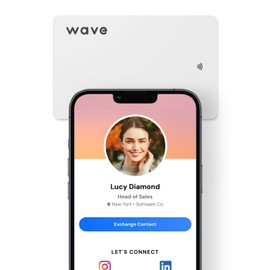 Digital Business Card by Wave - Smart NFC Contact Card - QR Code and Tap (White)