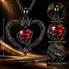 REDSUN - Collar de mano con esqueleto y corazón negro