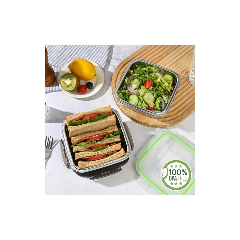 Paquete de 2 recipientes para sándwich, caja de sándwich de