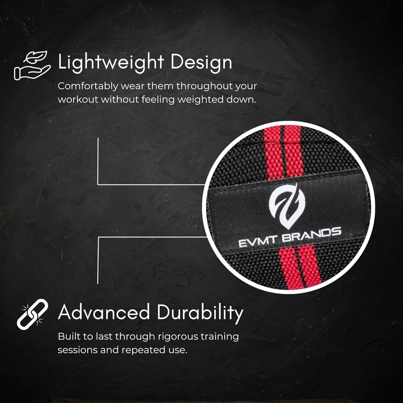 EVMT Premium Weightlifting Wrist Wraps 20" - Durable Wrist Straps