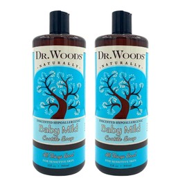 Dr. Woods Unscented Baby Mild Liquid Castile Soap, 32 Ounce (Pack of 2)
