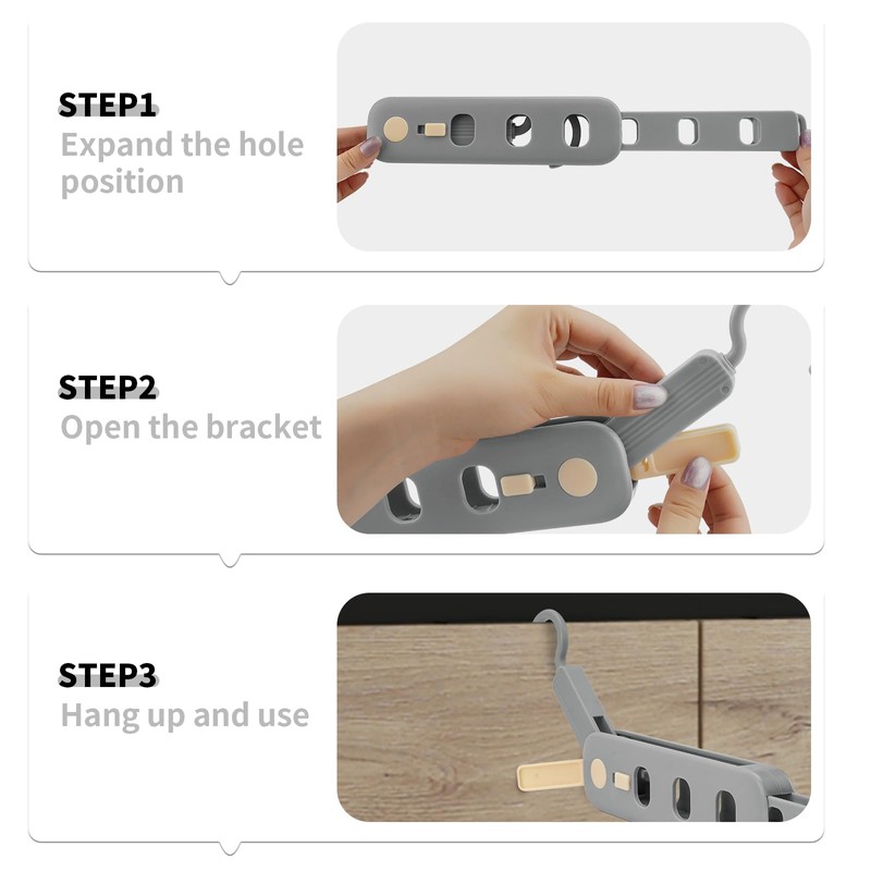 Coopache Clothes Hanger, Space-Saving Non-Slip Cabinet Organiser, Door Coat Rack,