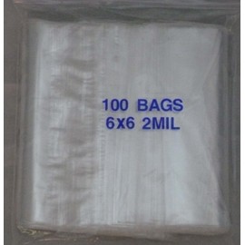 6" X 6" 2 Mil Clear Ziplocks Bags, Pack for 200 Bags