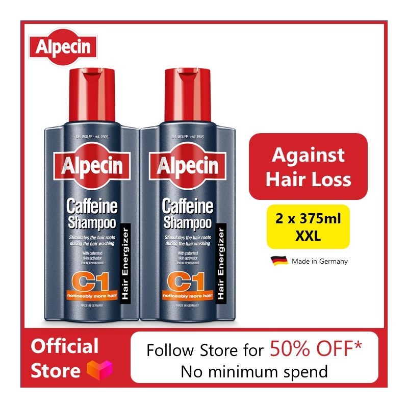 Alpecin 2-Pack Alpecin Caffeine Shampoo C1 (375ml) - Strengthens Hair