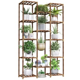 HOMKIRT Tall Plant Stand Indoor Outdoor, 13 Tier Large Plant Shelf Rack Holder for Multiple Plants, Flower Stand for Hanging Planters for Patio, Porch, Living Room, Balcony, Garden