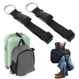 FNANJWQ 2Pcs Add a Bag Luggage Straps, Adjustable Luggage Straps for Suitcase Belt Jacket, Travel Accessories for Carrying on Bag or Connecting Luggage Backpack (Black)