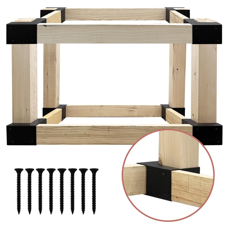 Rasugarlary 4 Pcs Workbench Brackets, 4x4 3-Way Right Angle Corner