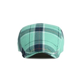 WITHMOONS Adjustable Colorful Plaid Flat Cap Newsboy Cabbie Gatsby Golf Beret Hat YZ30109, Green, Large