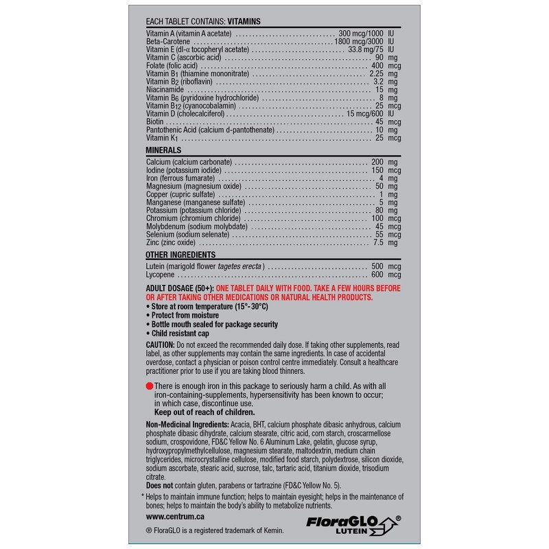 Centrum Centrum Select Essentials 50+ Multivitamin and Multimineral Supplement, 60