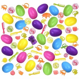 Kangaroo Easter Eggs with Surprise Toy 24-Pack Colorful Kids Party Favor Baskets Game