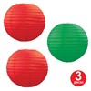 Beistle Red and Green Hanging Paper Lanterns (3 Pcs) -1