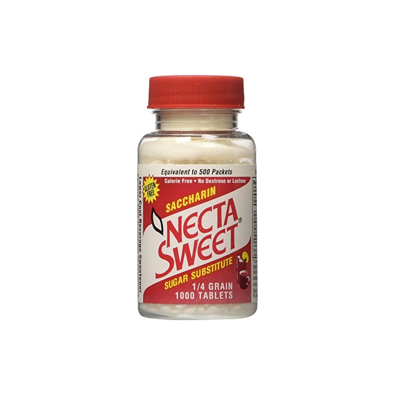 Necta Sweet Saccharin Tablets, 1/4 Grain, 1000 Tablet Bottle (Pack