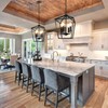 Farmhouse Chandelier 4-Light, Black Pendant Light Fixture for Kitchen Island