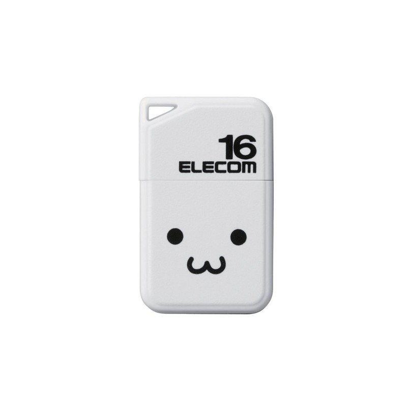 Elecom MF-SU2B16GWHF USB Memory, 16 GB, USB2.0 Compact, Strap Hole,