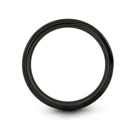 Charming Jewelers Tungsten Wedding Band Ring 8mm Men Women Comfort Fit Black Step Bevel Edge Brushed Polished Size 11