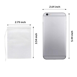 200 Pcs Disposable Tea Filter Bags Empty Cotton Drawstring Seal Filter Tea Bags for Loose Leaf Teal（3.54 x 2.75 inch） (200PCS)