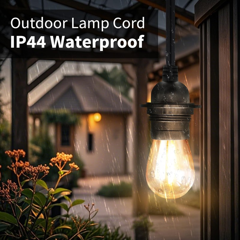 FIRMERST 10 FT Hanging Lantern Pendant Light Cord with E26/E27