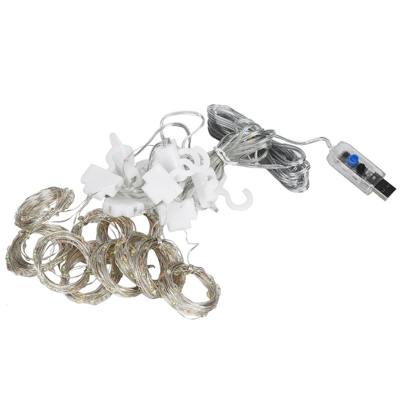 3x3 m Copper USB Wire Curtain Light String for Home