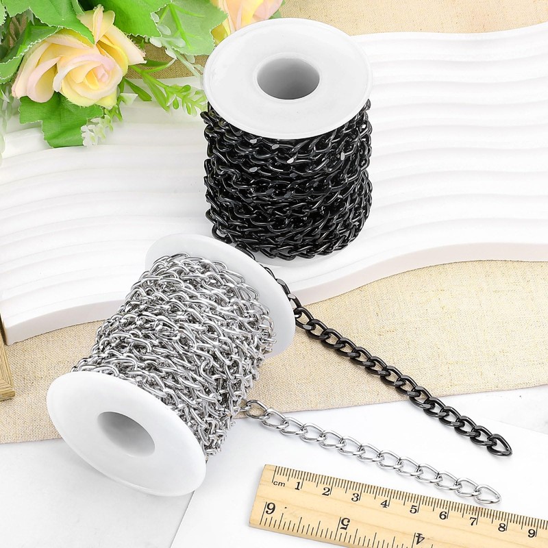 sourcing map 16.4Feet Aluminum Link Chain, Link Cable Chain Oval