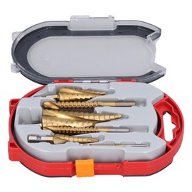 6Pcs/Set Spiral Grooved Step Drill Bit Hex Shank Stepped Drills HSS Titanium Saw Bits for Wood