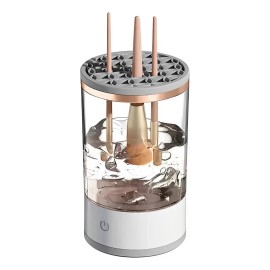 Limpiador Automatico Pinceles Brochas Maquillaje Electrico Color Blanco
