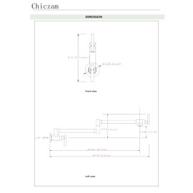 Pot Filler Faucet Brushed Champagne Gold Folding Stretchable Wall Mount Kitchen Restaurant Sink Faucet SUS304 Stainless Steel with Double Joint Swing Arm Single Hole Two Handles NPT Commercial